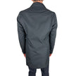 Blue Cotton Men Trench Coat