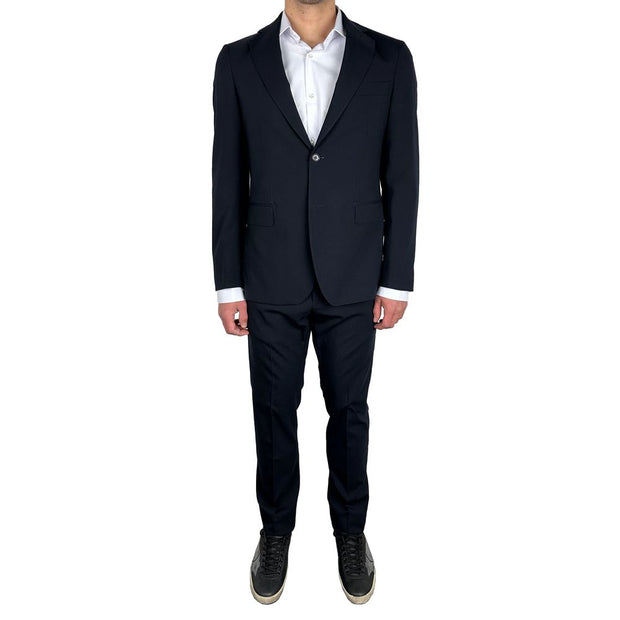 Blue Wool Men's Suit