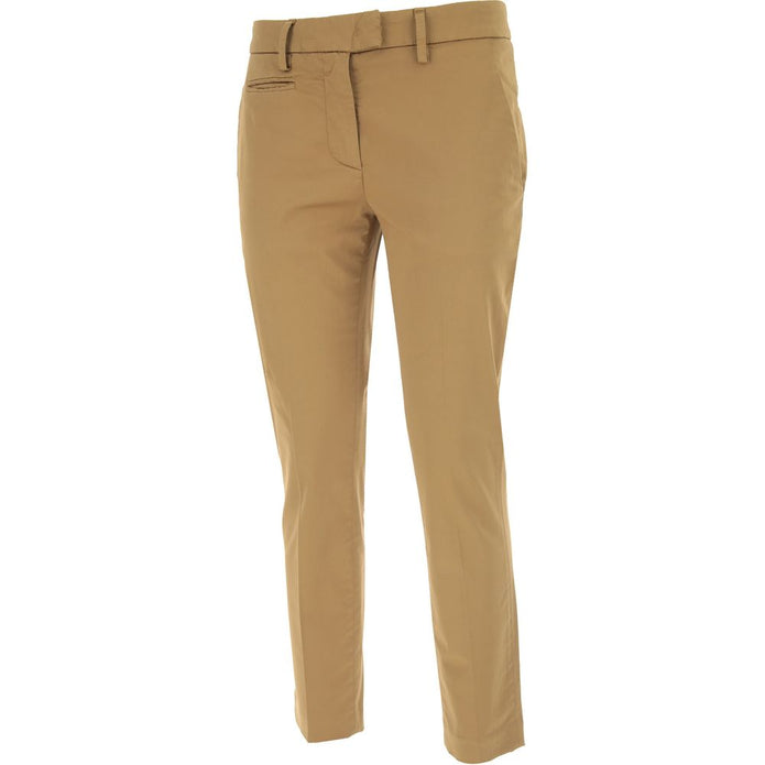 Brown Cotton Women's Trouser