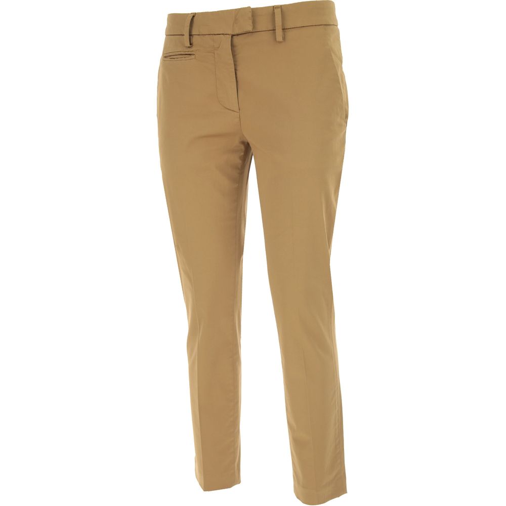 Brown Cotton Women's Trouser