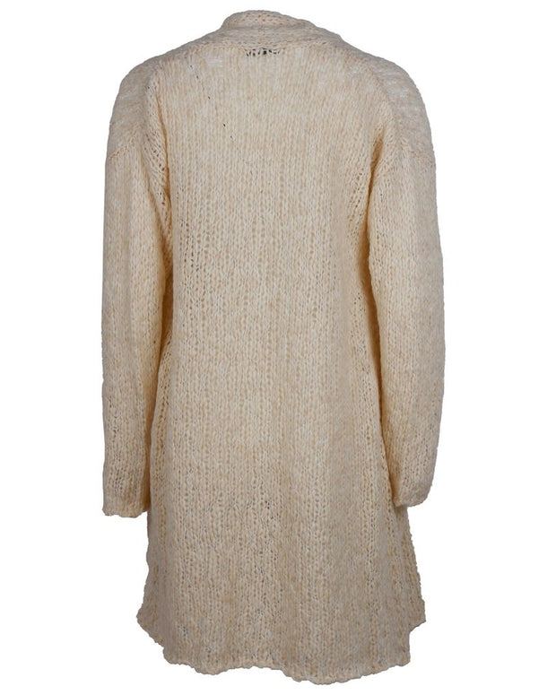 Beige Alpaca Wool Women Dress