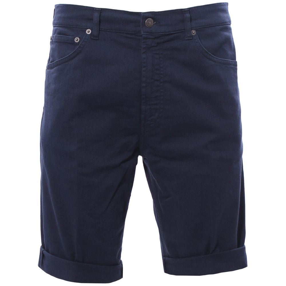 Chic Dark Blue Stretch Cotton Shorts