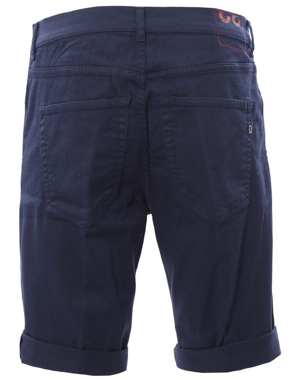 Chic Dark Blue Stretch Cotton Shorts