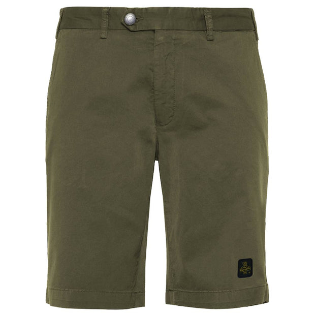 Elegant Beige Bermuda Shorts with Logo Patch