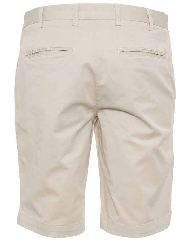 Elegant Beige Bermuda Shorts with Logo Patch