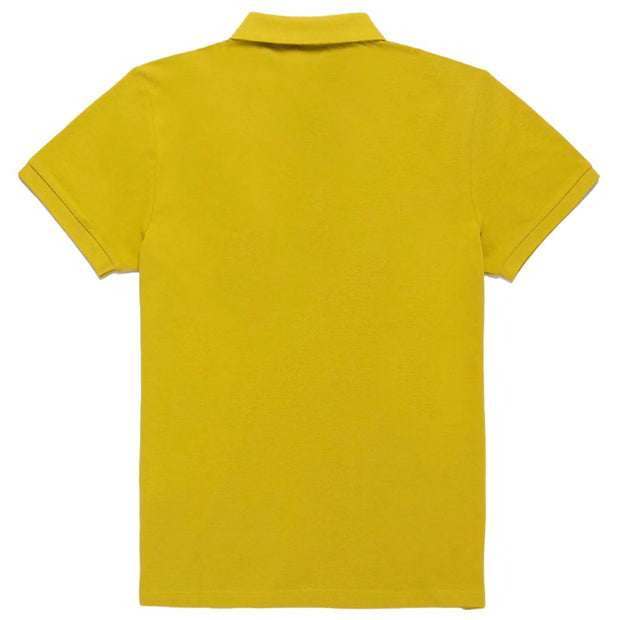 Yellow Cotton Men Polo Shirt