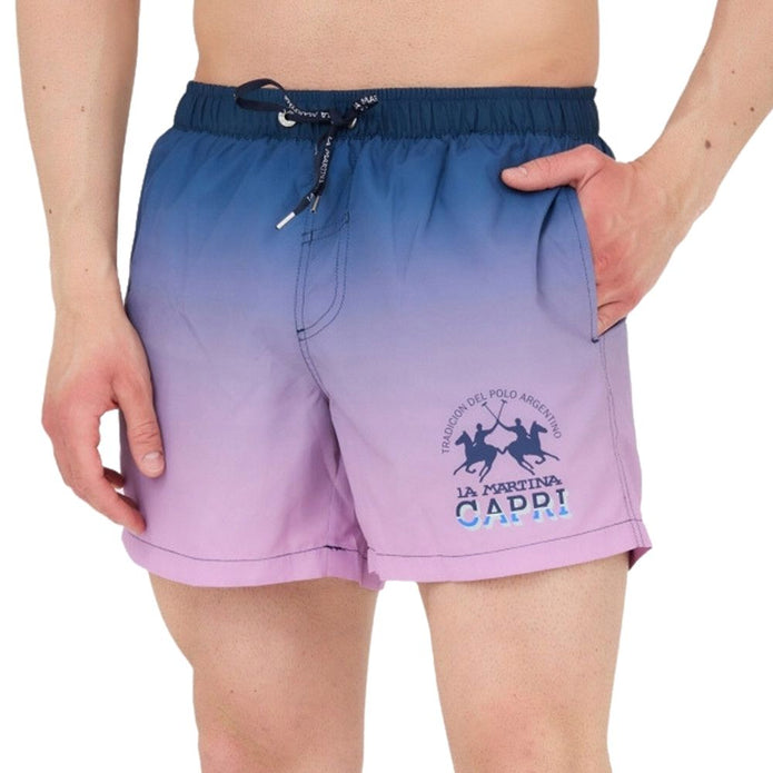 Multicolor Polyester Men Swim Trunk