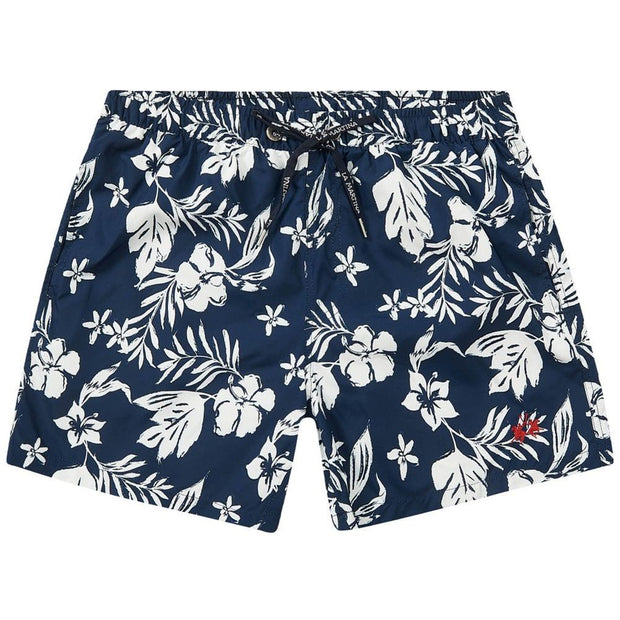 Blue Polyester Men Swim Trunk