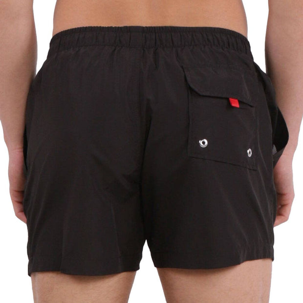 Black Polyester Men Swimwear