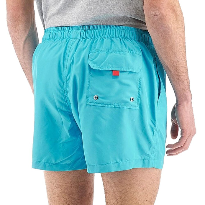 Light Blue Polyester Men Swimwear