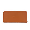 Elegant Orange Leather Wallet with Zipper