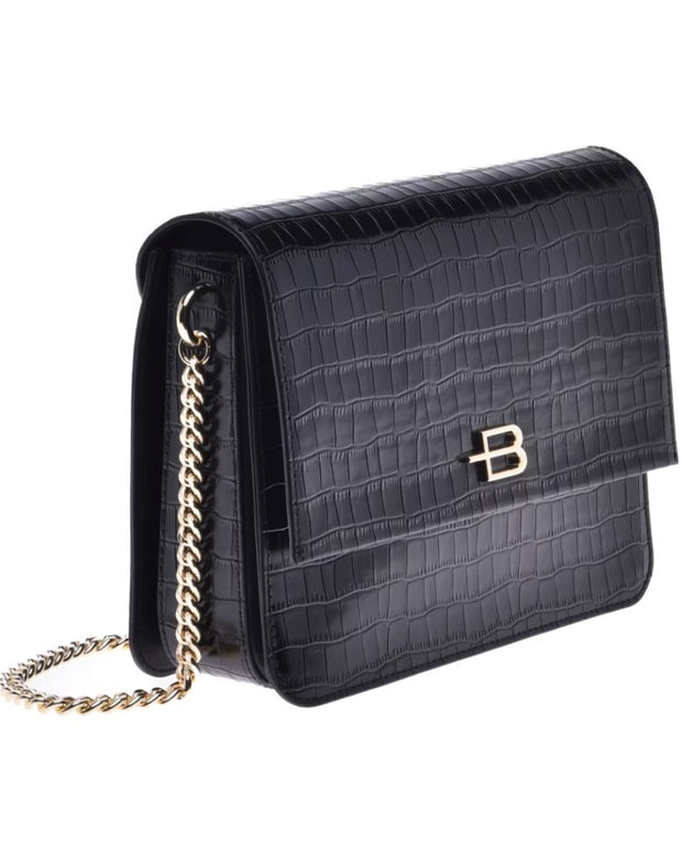 Black Calfskin Women Crossbody Bag