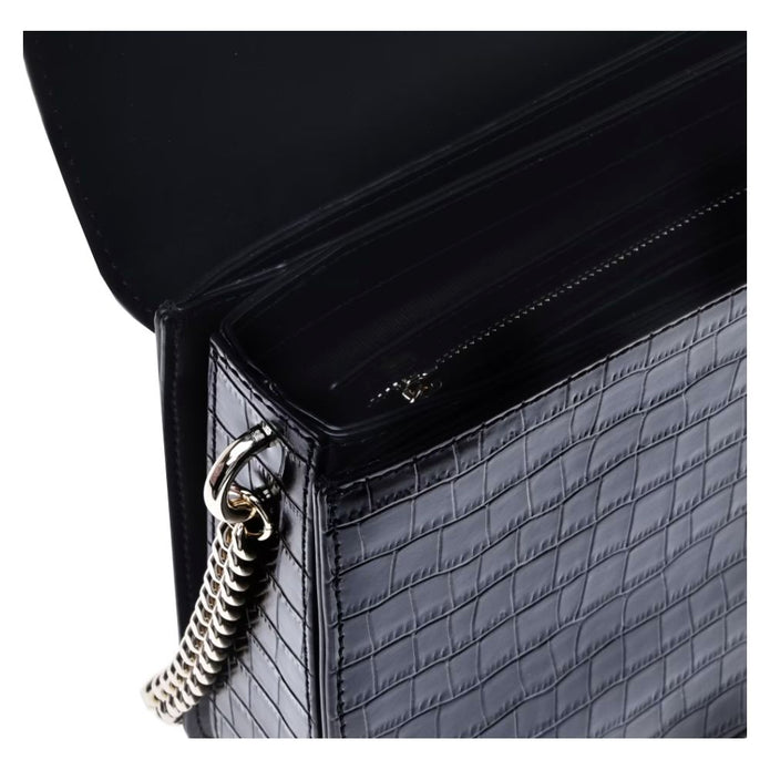 Black Calfskin Women Crossbody Bag