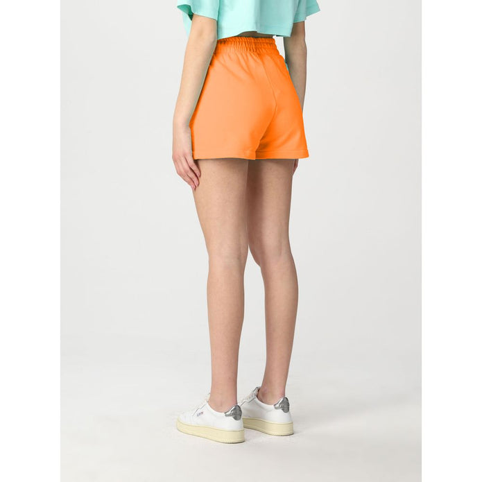 Chic Orange Cotton Logo Shorts