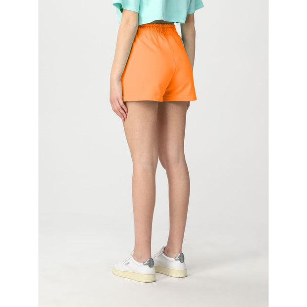 Chic Orange Cotton Logo Shorts