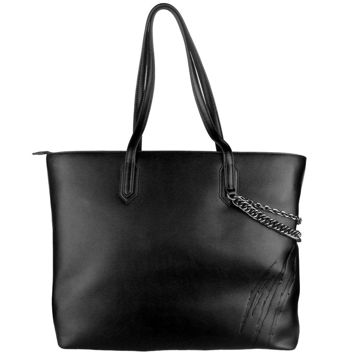 Black Polyethylene Women Shoulder Bag