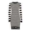 Elegant Striped Knit Dress with Long Sleeves