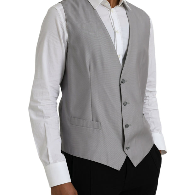 Light Gray Wool Formal Dress Waistcoat Vest