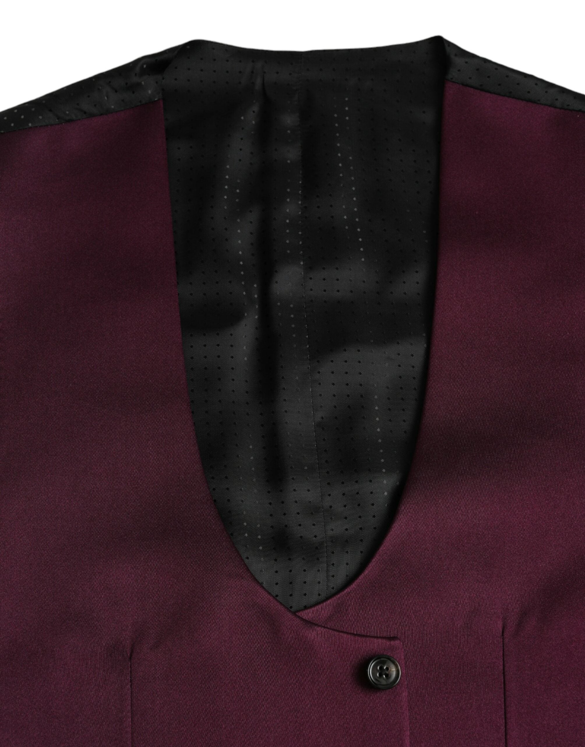 Maroon Satin Silk Waistcoat Dress Formal Vest