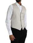 Off White Cotton Waistcoat Dress Formal Vest