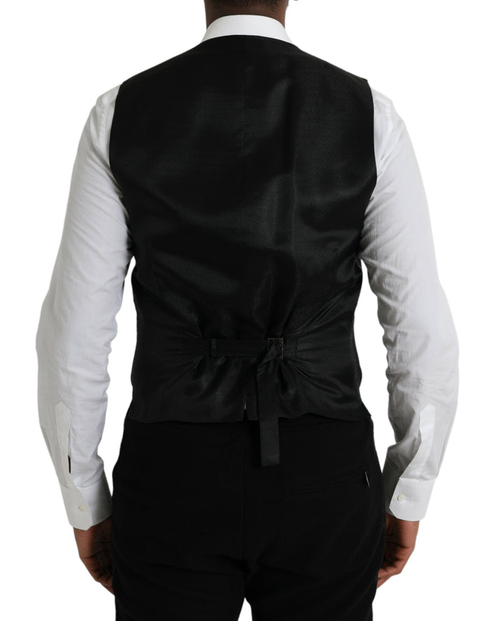 Black Wool Waistcoat Dress Formal Vest