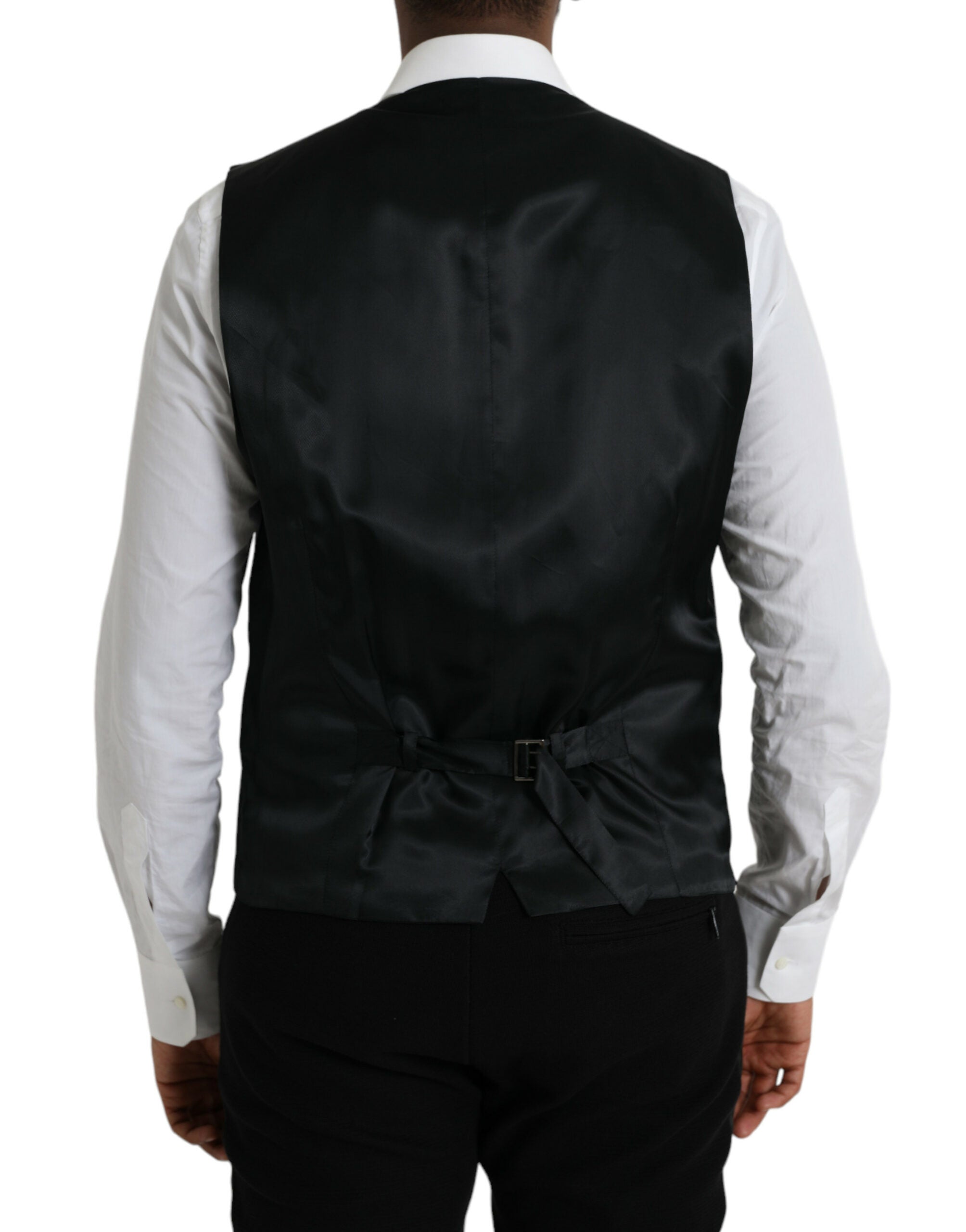 Black Wool Waistcoat Dress Formal Vest