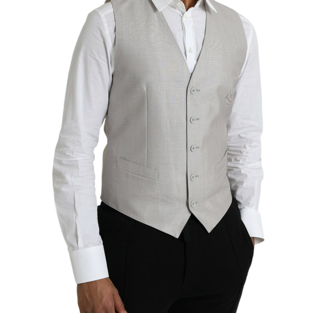 Light Gray Wool Formal Dress Waistcoat Vest