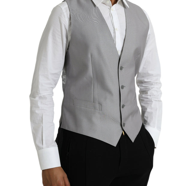 Light Gray Wool Formal Dress Waistcoat Vest