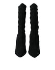 Black Stiletto Heels Mid Calf Boots Shoes