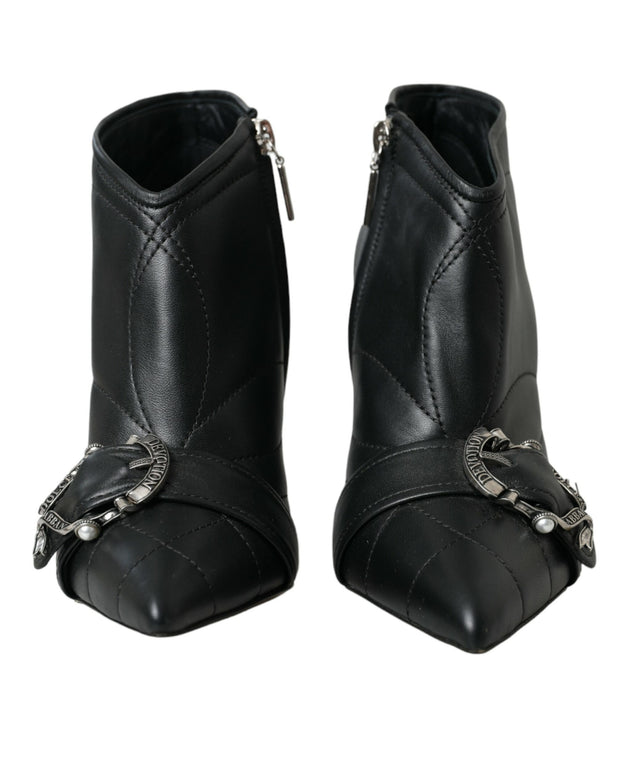 Black Devotion Quilted Buckled Boots Shoes