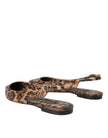 Brown Leopard Exotic Skin Slingback Shoes
