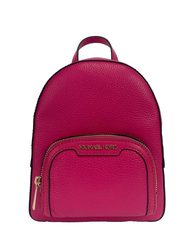 Jaycee Mini XS Pebbled Leather Zip Pocket Backpack Bag