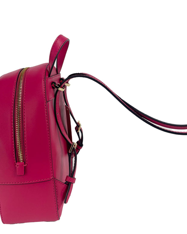 Jaycee Mini XS Pebbled Leather Zip Pocket Backpack Bag