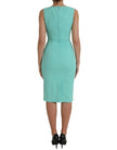 Green Viscose Sleeveless Bodycon Midi Dress