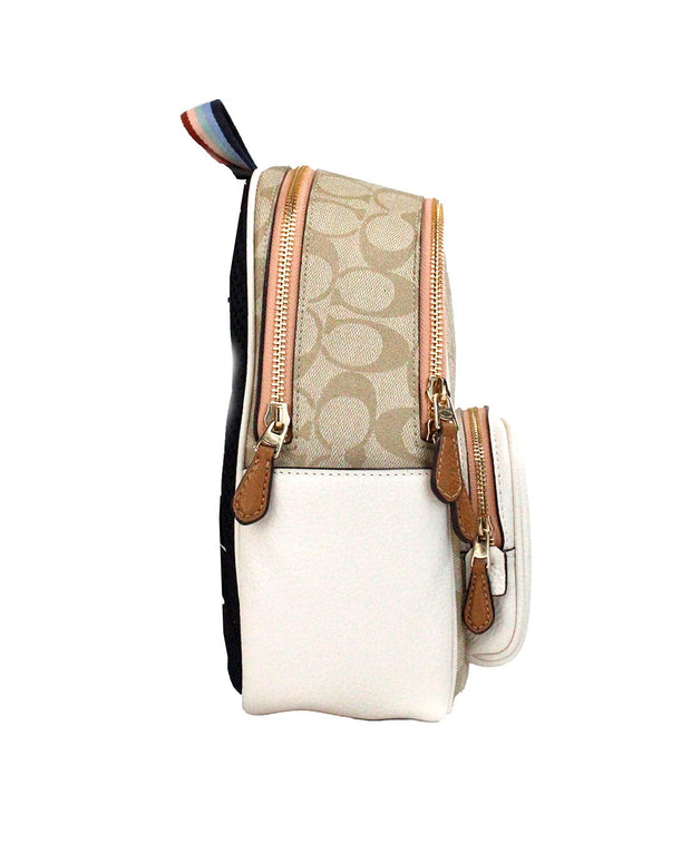 Mini Court Signature Pear Motif Shoulder Backpack Bookbag Bag Chalk Taffy