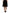 Black Nylon Lace Trim High Waist A-line Skirt