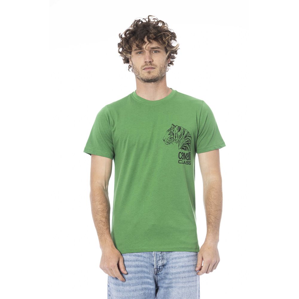 Green Cotton Men T-Shirt