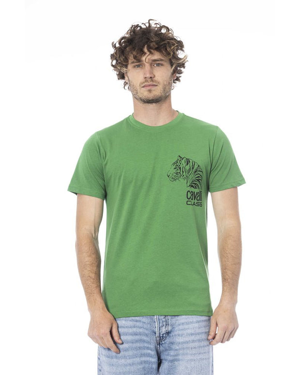 Green Cotton Men T-Shirt