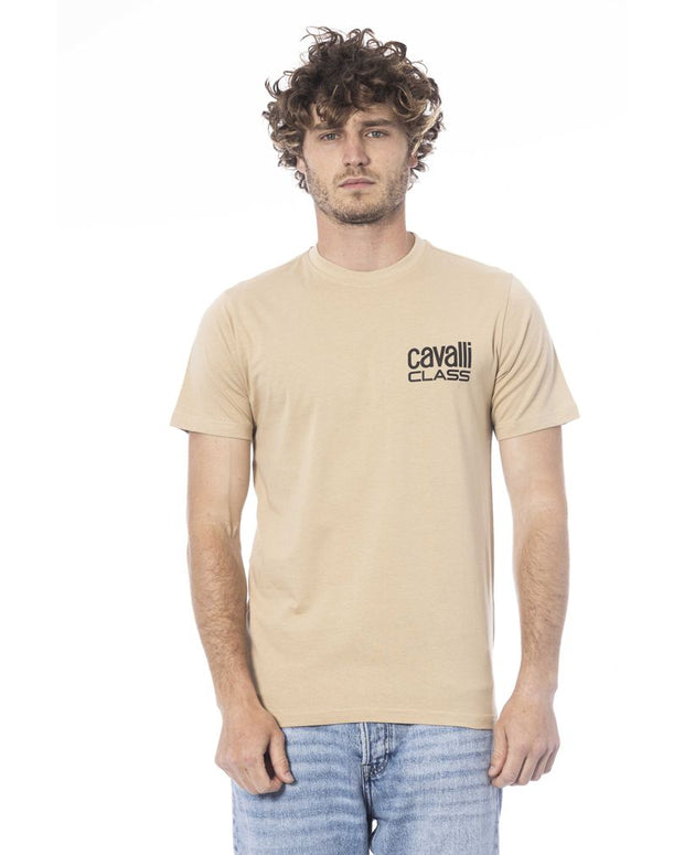 Beige Cotton Men T-Shirt