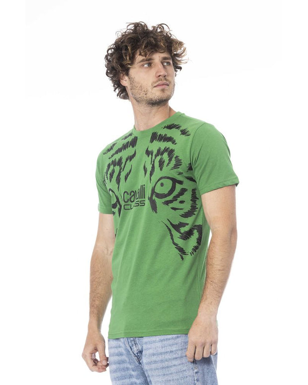 Green Cotton Men T-Shirt