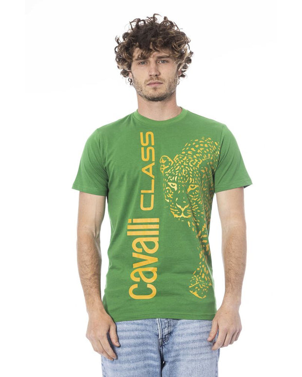 Green Cotton Men T-Shirt