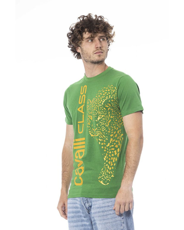 Green Cotton Men T-Shirt
