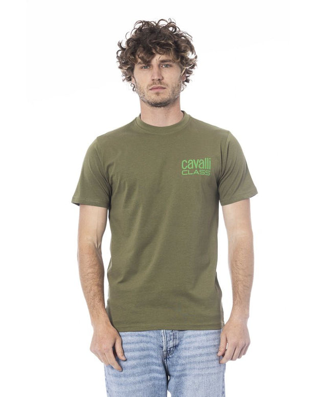Green Cotton Men T-Shirt