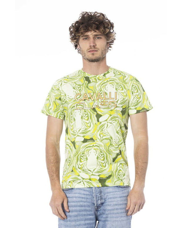 Green Cotton Men T-Shirt