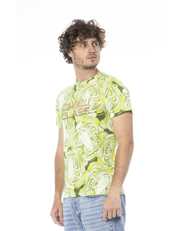 Green Cotton Men T-Shirt