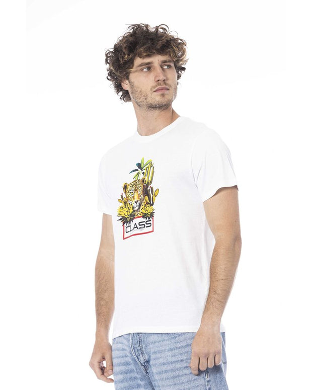 White Cotton Men T-Shirt