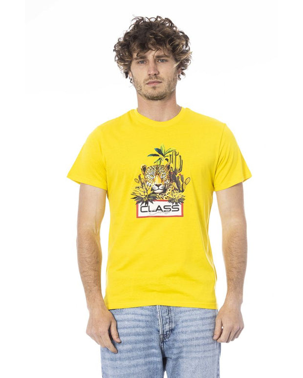 Yellow Cotton Men T-Shirt