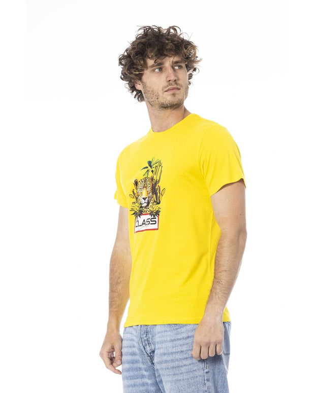 Yellow Cotton Men T-Shirt