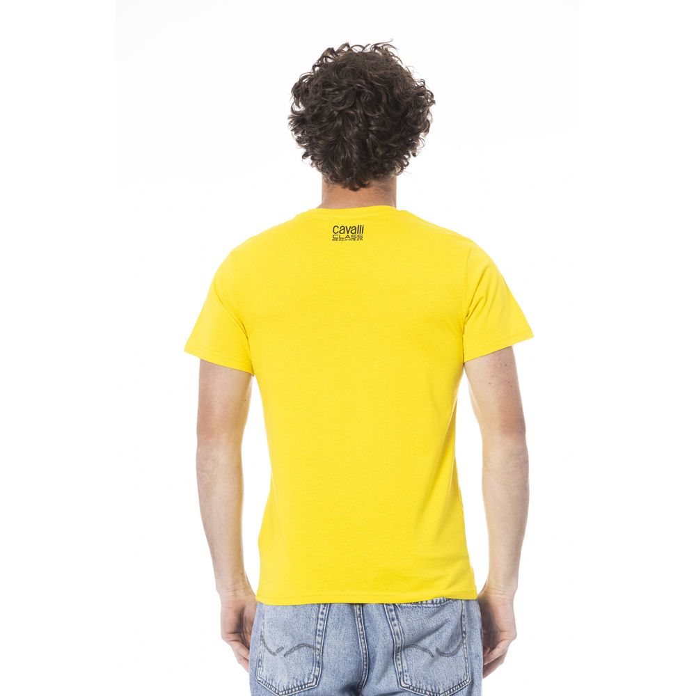 Yellow Cotton Men T-Shirt