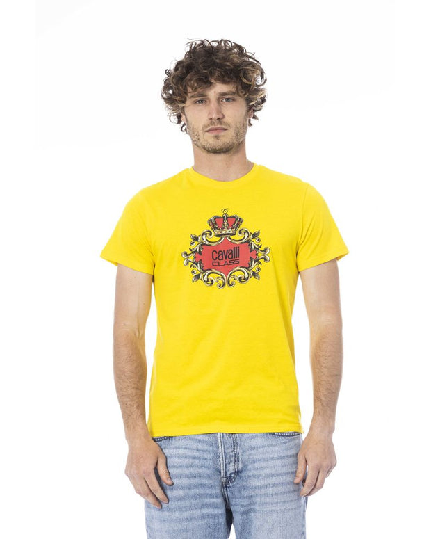 Yellow Cotton Men T-Shirt